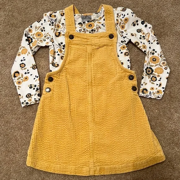 navy blue dress for baby girl Cute black overall dress with white sweater main image 0